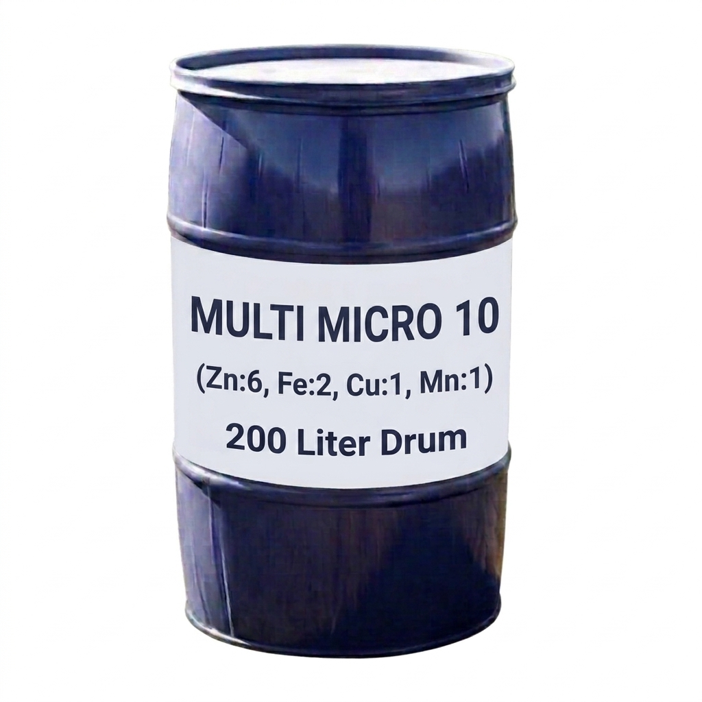 Multi Micro 10%| Liquid Multi Microneutrients| Zn:6%,Fe:2, Cu:1, Mn:1| 200 Liter Drum