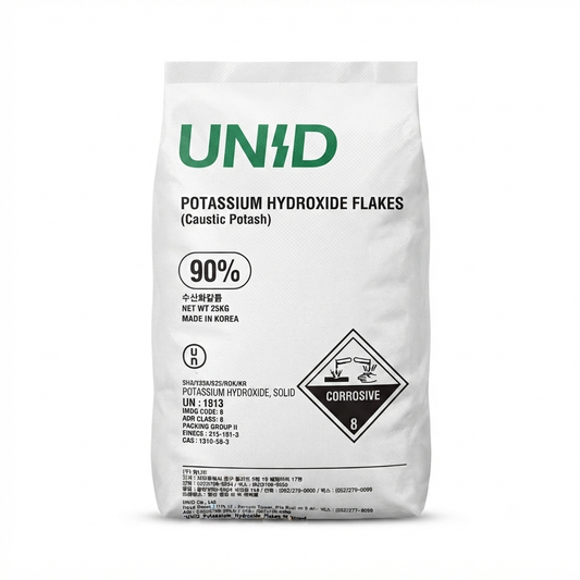 Potassium Hydroxide| KOH 90%| 25kg | UNID KOREA